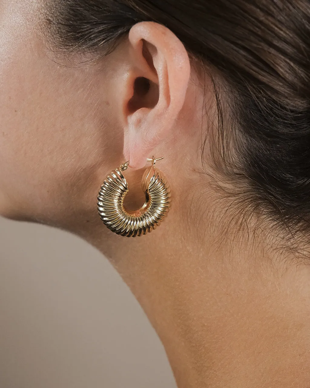Ribbed Statement Hoop Earrings