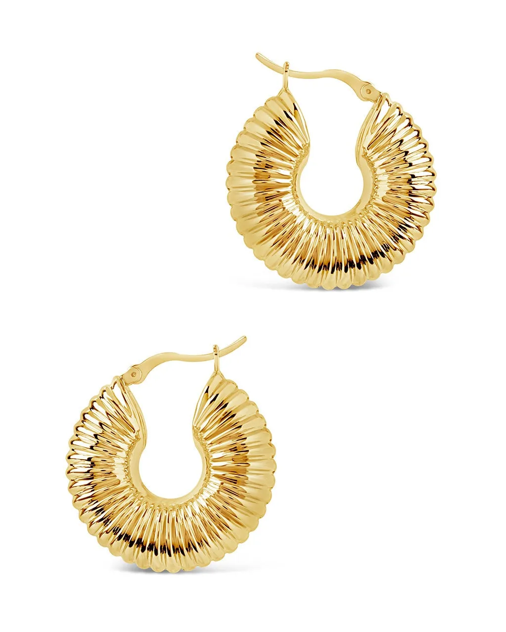 Ribbed Statement Hoop Earrings
