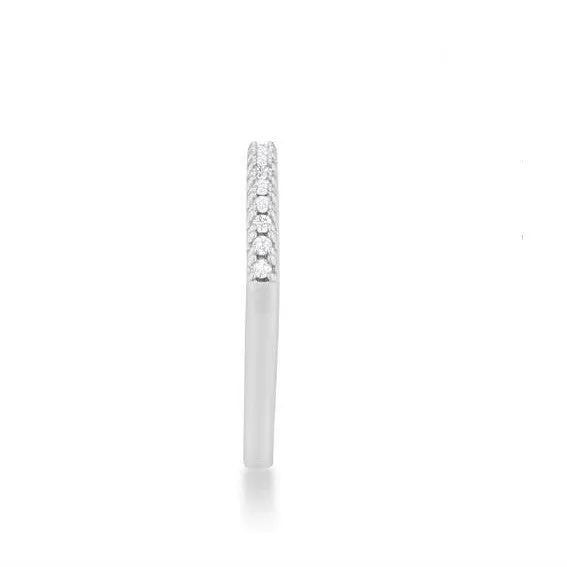 Rina Delicate CZ Silvertone Band Ring | 03ct