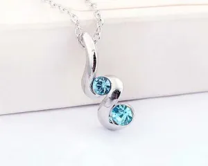 Ripple Blue Crystal Necklace