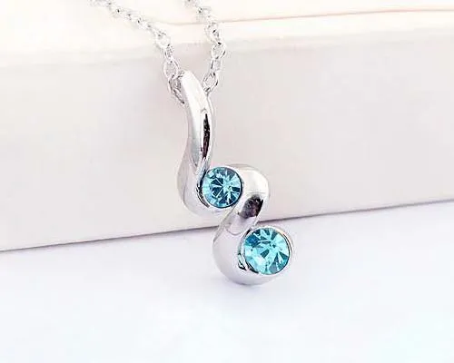 Ripple Blue Crystal Necklace