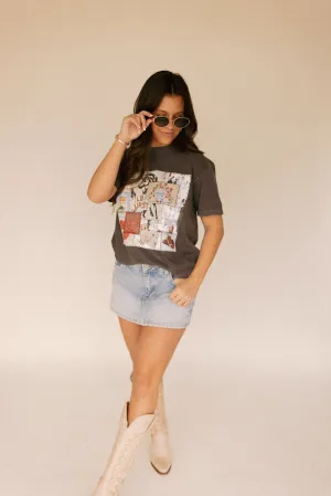 Rodeo Patch Tee- Charcoal