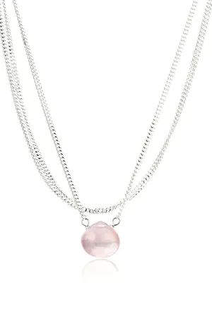 Rose Quartz Triple Strand Necklace