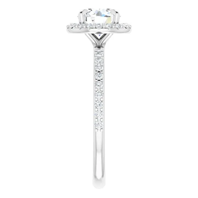 Round Diamond Halo Engagement Ring