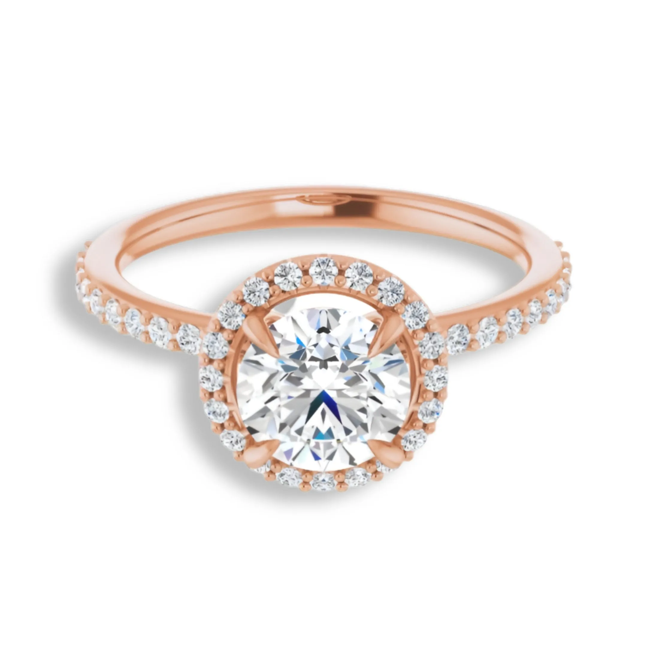 Round Diamond Halo Engagement Ring