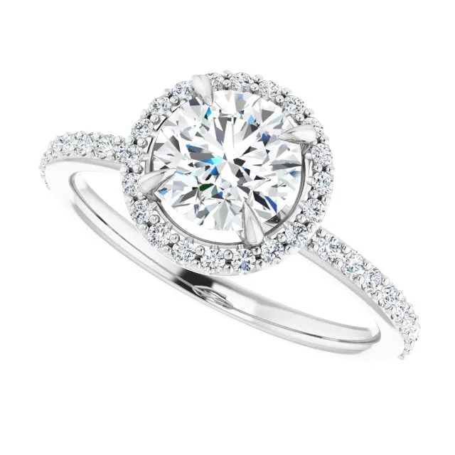 Round Diamond Halo Engagement Ring