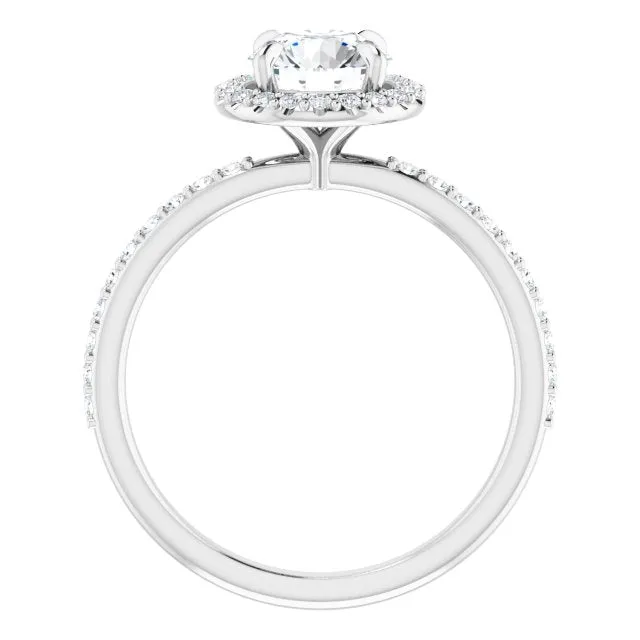 Round Diamond Halo Engagement Ring