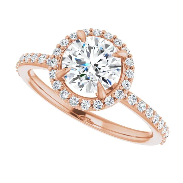 Round Diamond Halo Engagement Ring