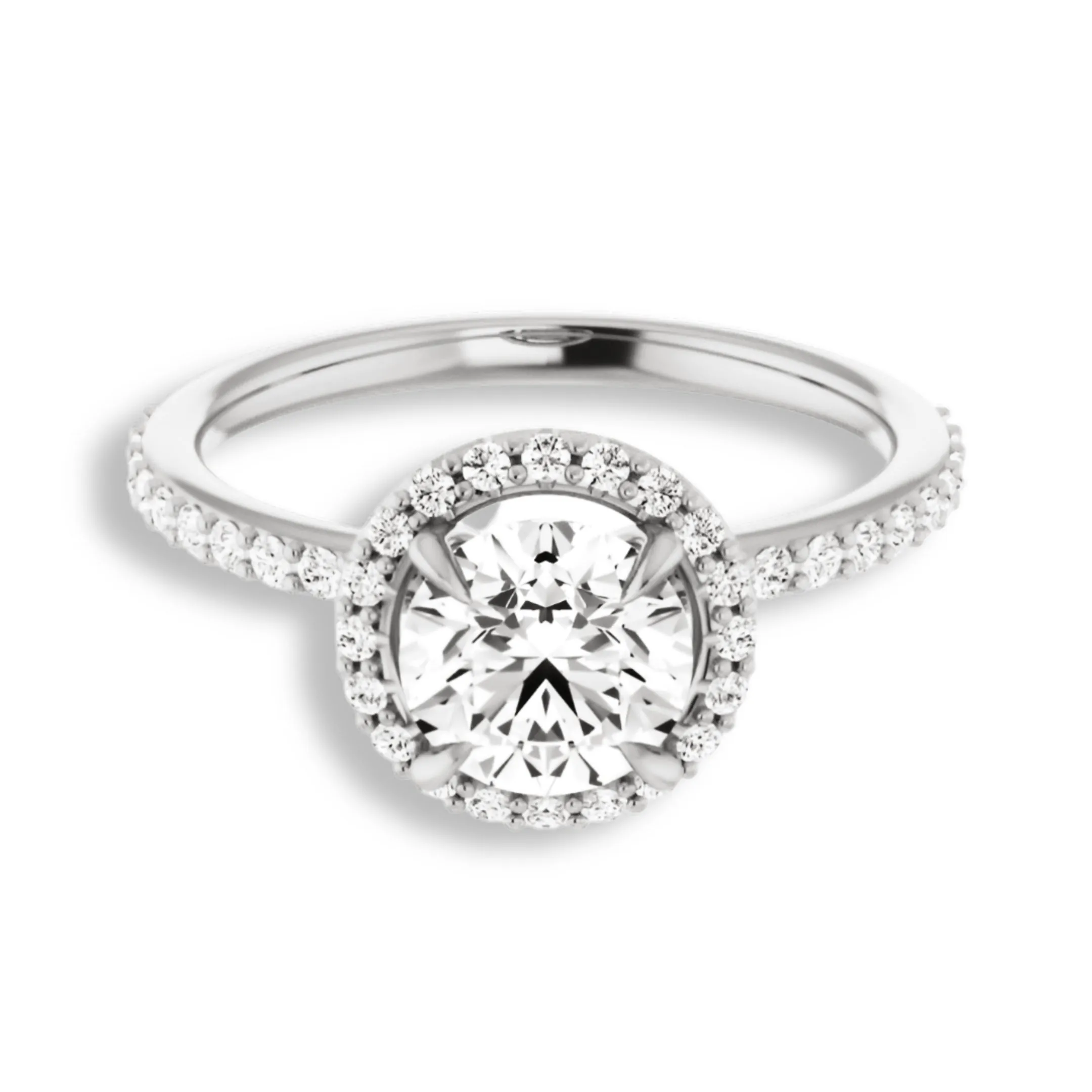 Round Diamond Halo Engagement Ring
