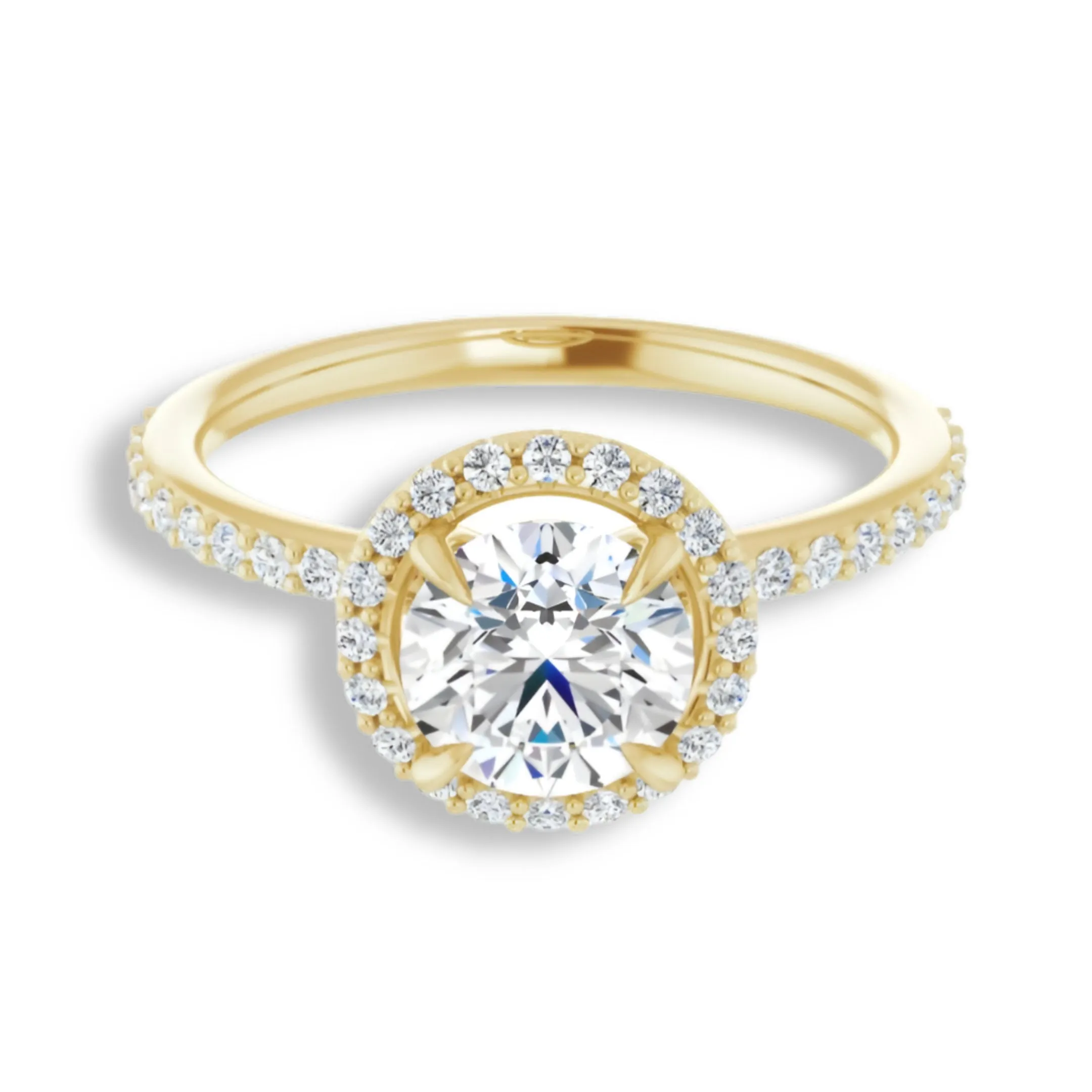 Round Diamond Halo Engagement Ring