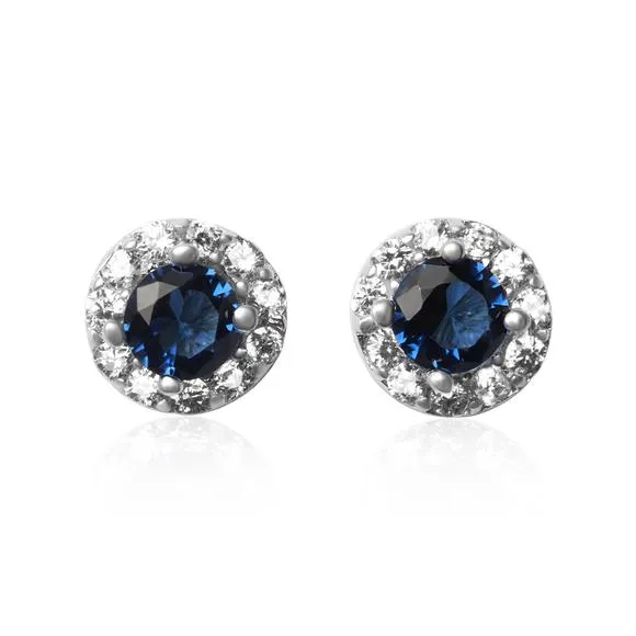 Round Halo Cubic Zirconia Earrings