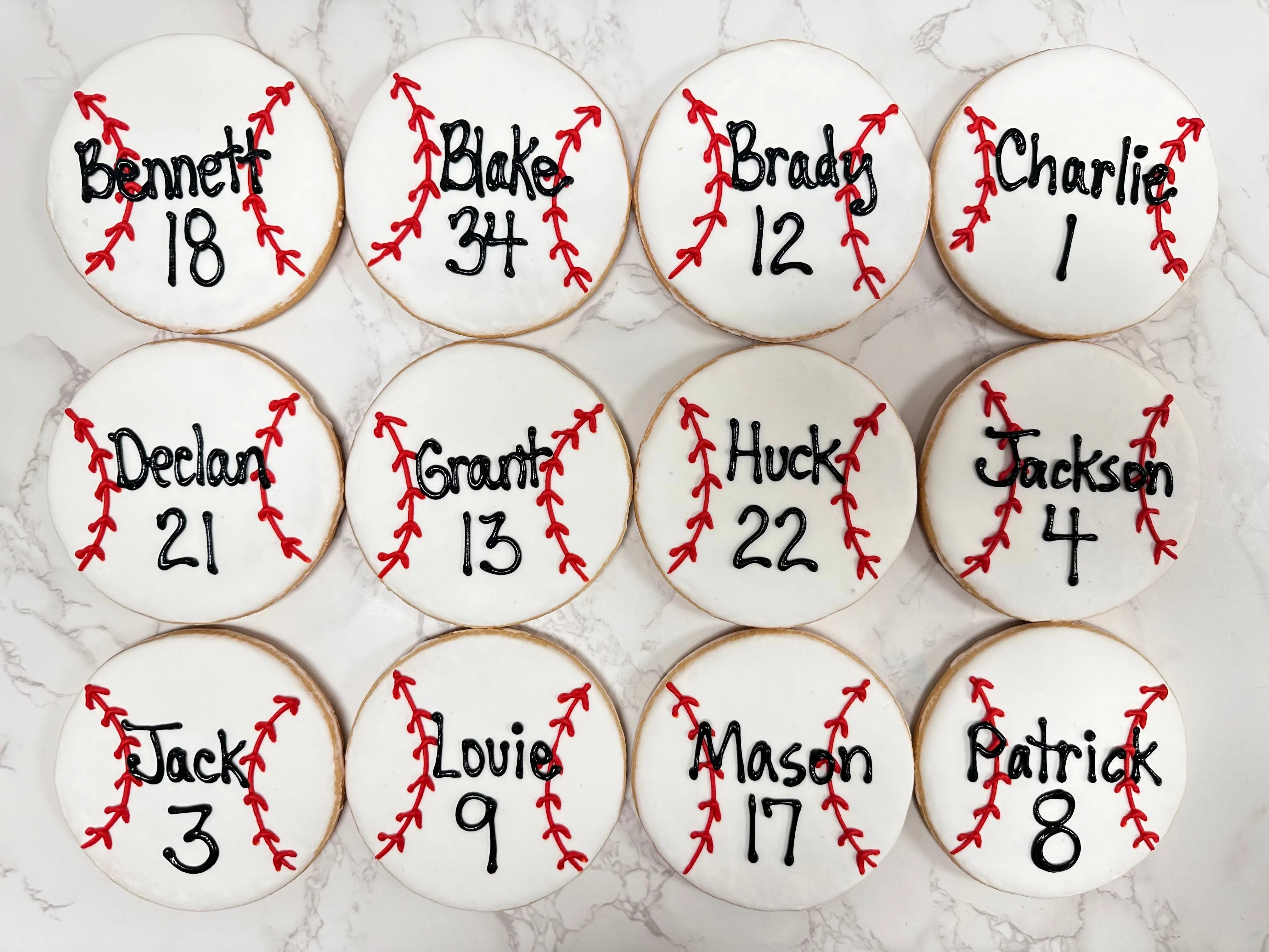Royal Icing Baseball Cookies