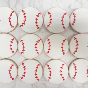 Royal Icing Baseball Cookies