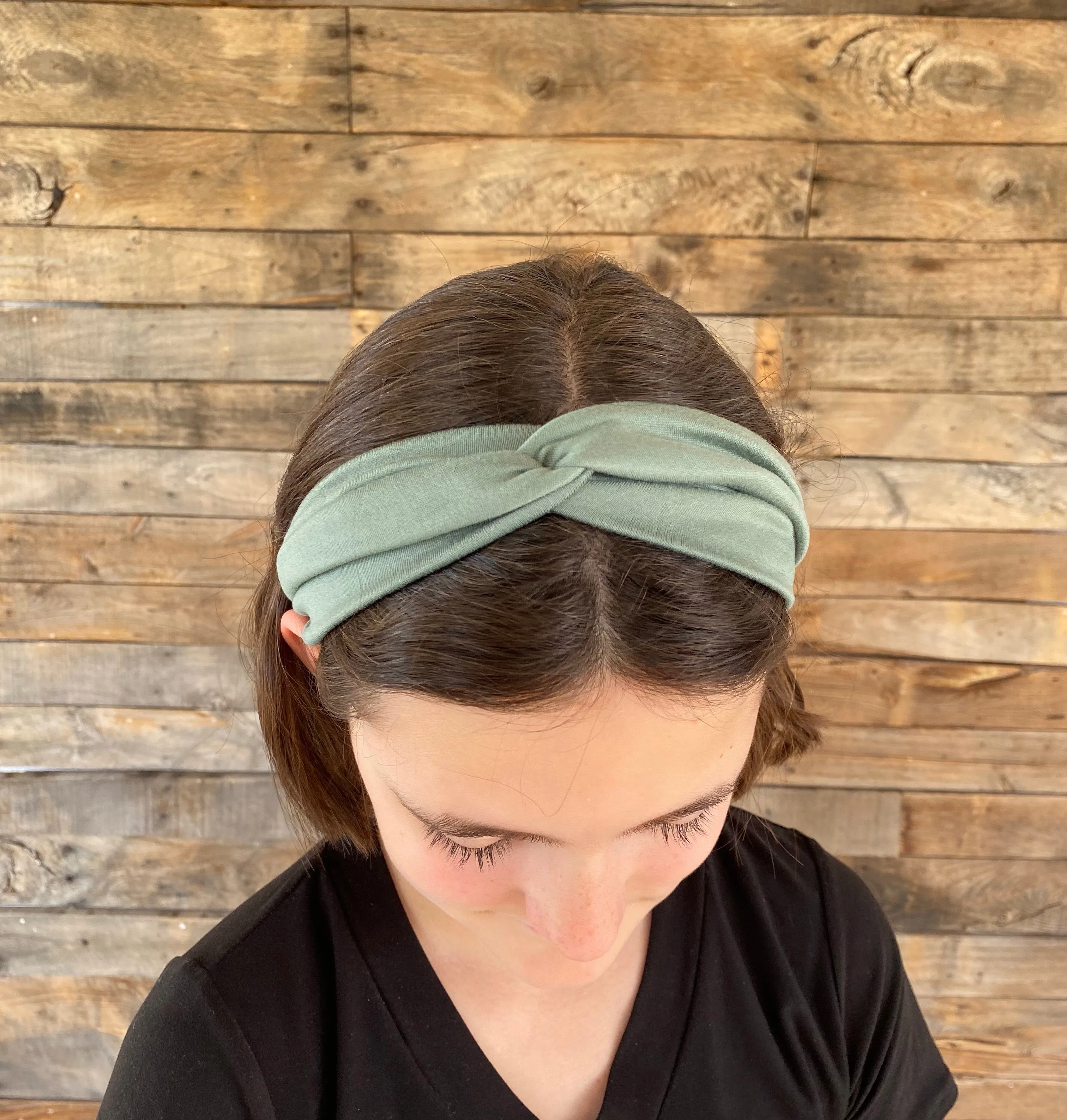 Sage Green Matte Faux Knot Headband