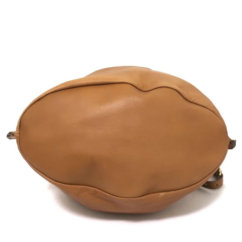 Salvatore Ferragamo Bucket Bag Brown Leather Large Drawstring Crossbody Bag
