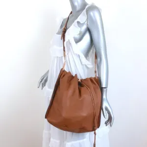 Salvatore Ferragamo Bucket Bag Brown Leather Large Drawstring Crossbody Bag