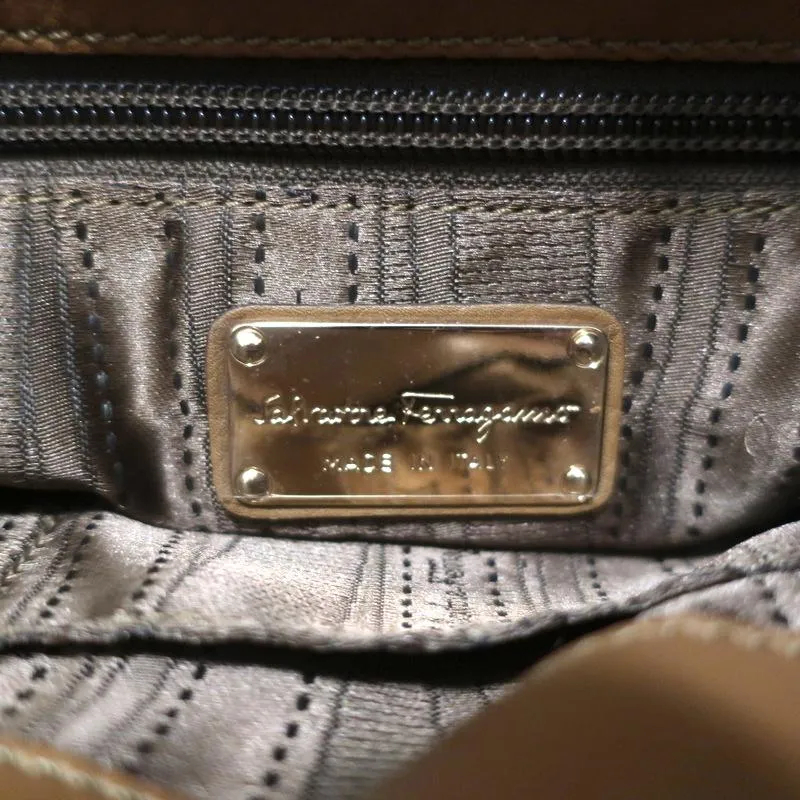 Salvatore Ferragamo Bucket Bag Brown Leather Large Drawstring Crossbody Bag