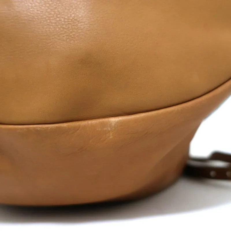 Salvatore Ferragamo Bucket Bag Brown Leather Large Drawstring Crossbody Bag