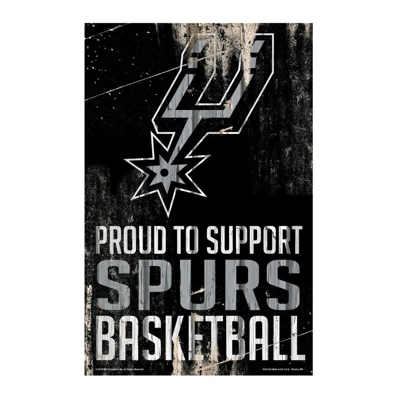 San Antonio Spurs Sign 11x17 Wood Proud to Support Design - Special Order