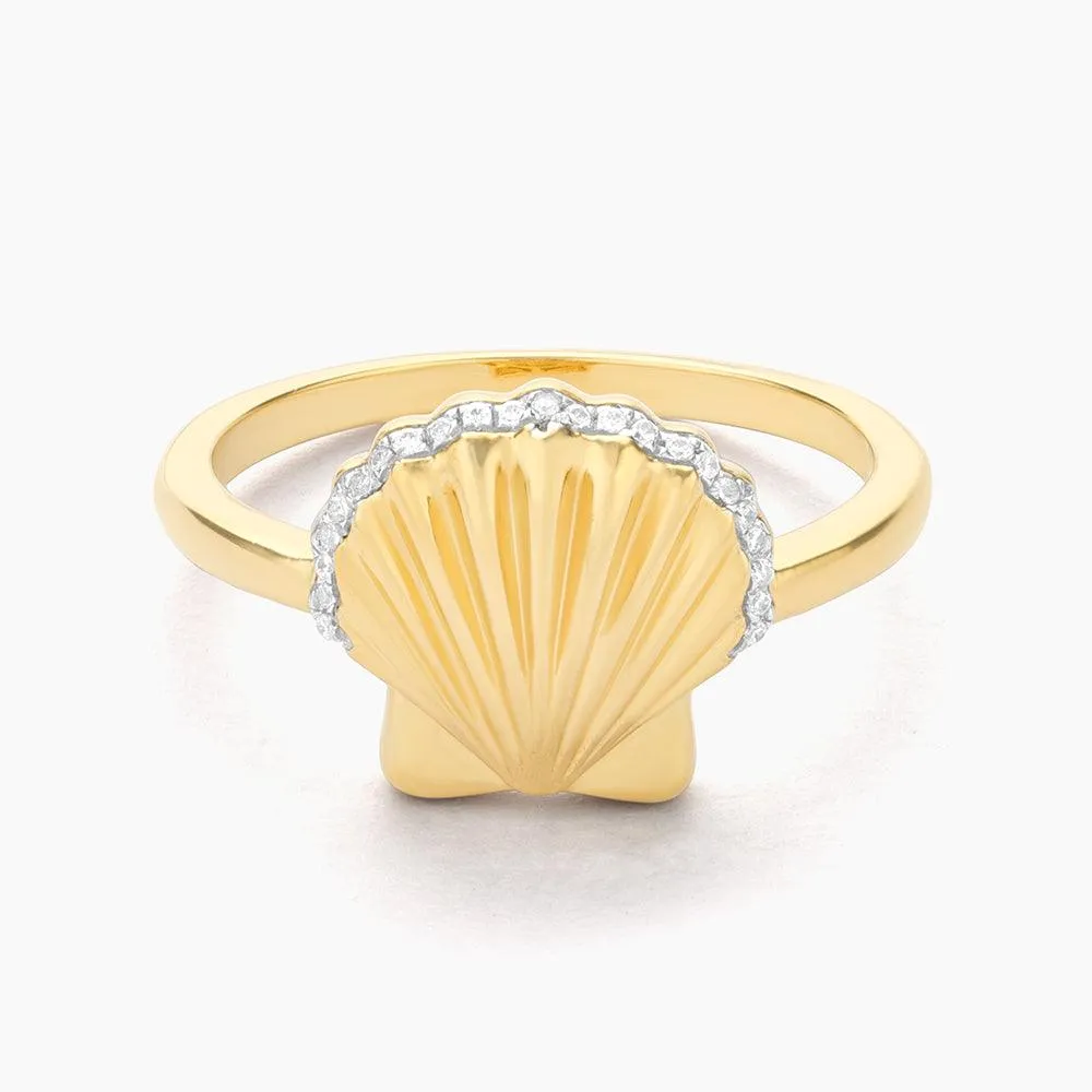 Sandy Seashell Statement Ring