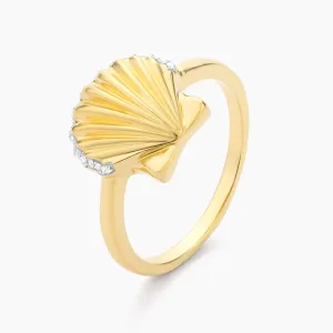 Sandy Seashell Statement Ring
