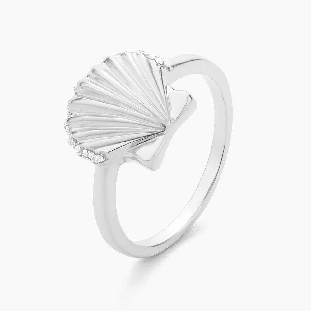 Sandy Seashell Statement Ring
