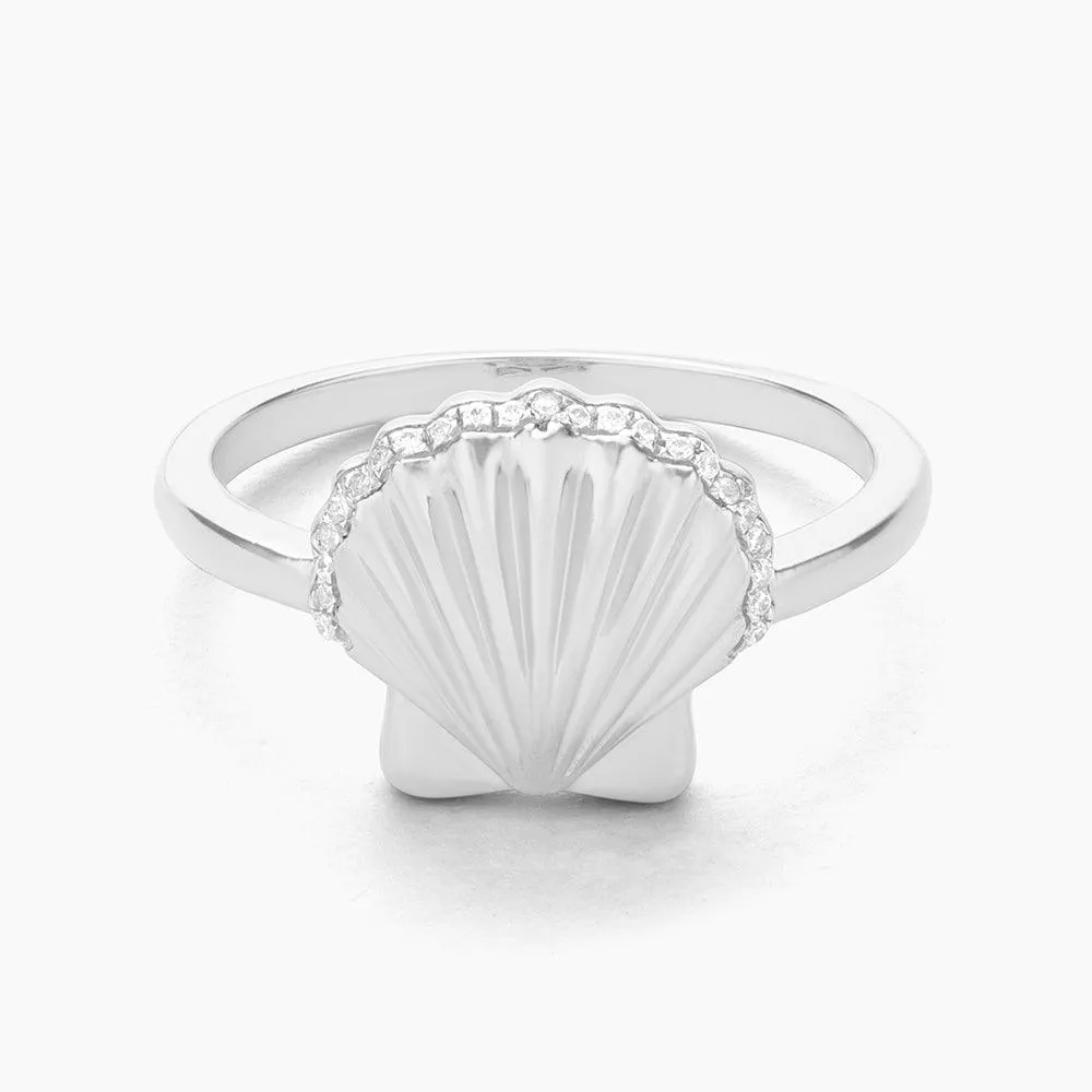 Sandy Seashell Statement Ring