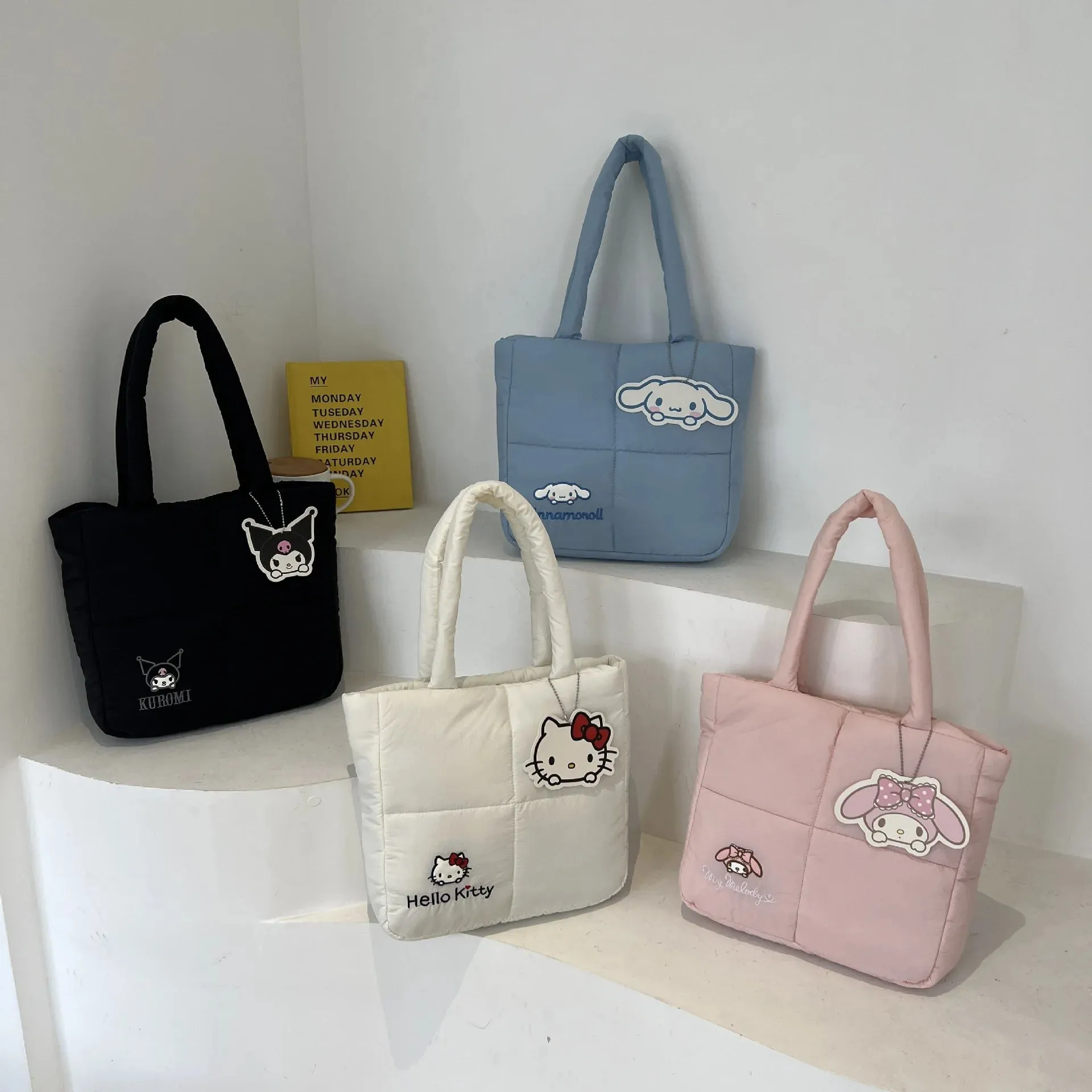 Sanrio Kuromi Puffer Shoulder Bag | Puffy Tote Bag