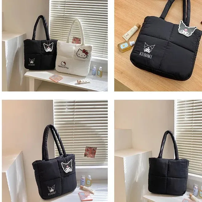 Sanrio Kuromi Puffer Shoulder Bag | Puffy Tote Bag