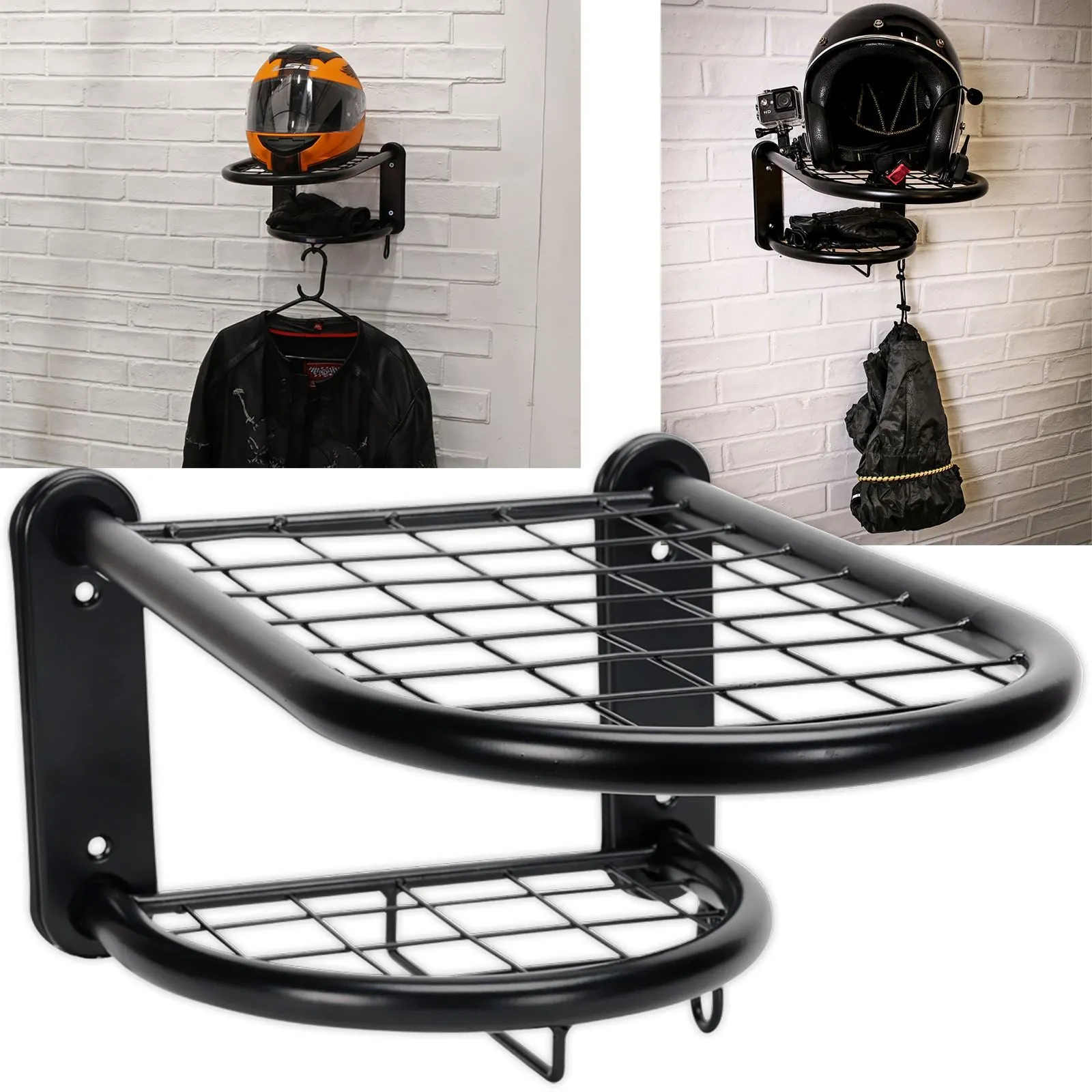 Sealey Motorcycle Helmet, Clothing and Gear Tidy Wall Mounted Shelf Rack 240mm x 405mm