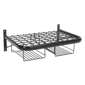 Sealey Motorcycle Helmet, Clothing and Gear Tidy Wall Mounted Shelf Rack 490mm x 350mm