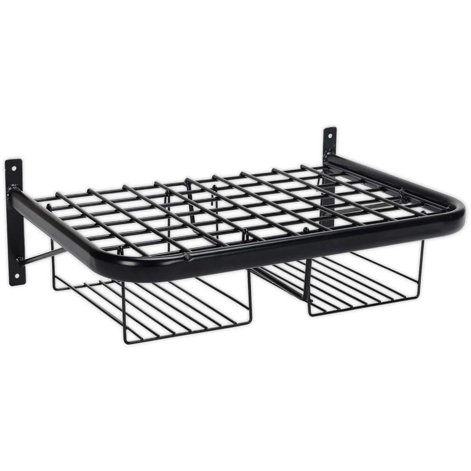 Sealey Motorcycle Helmet, Clothing and Gear Tidy Wall Mounted Shelf Rack 490mm x 350mm