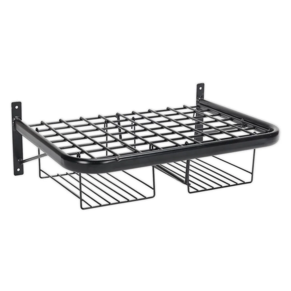 Sealey Motorcycle Helmet, Clothing and Gear Tidy Wall Mounted Shelf Rack 490mm x 350mm