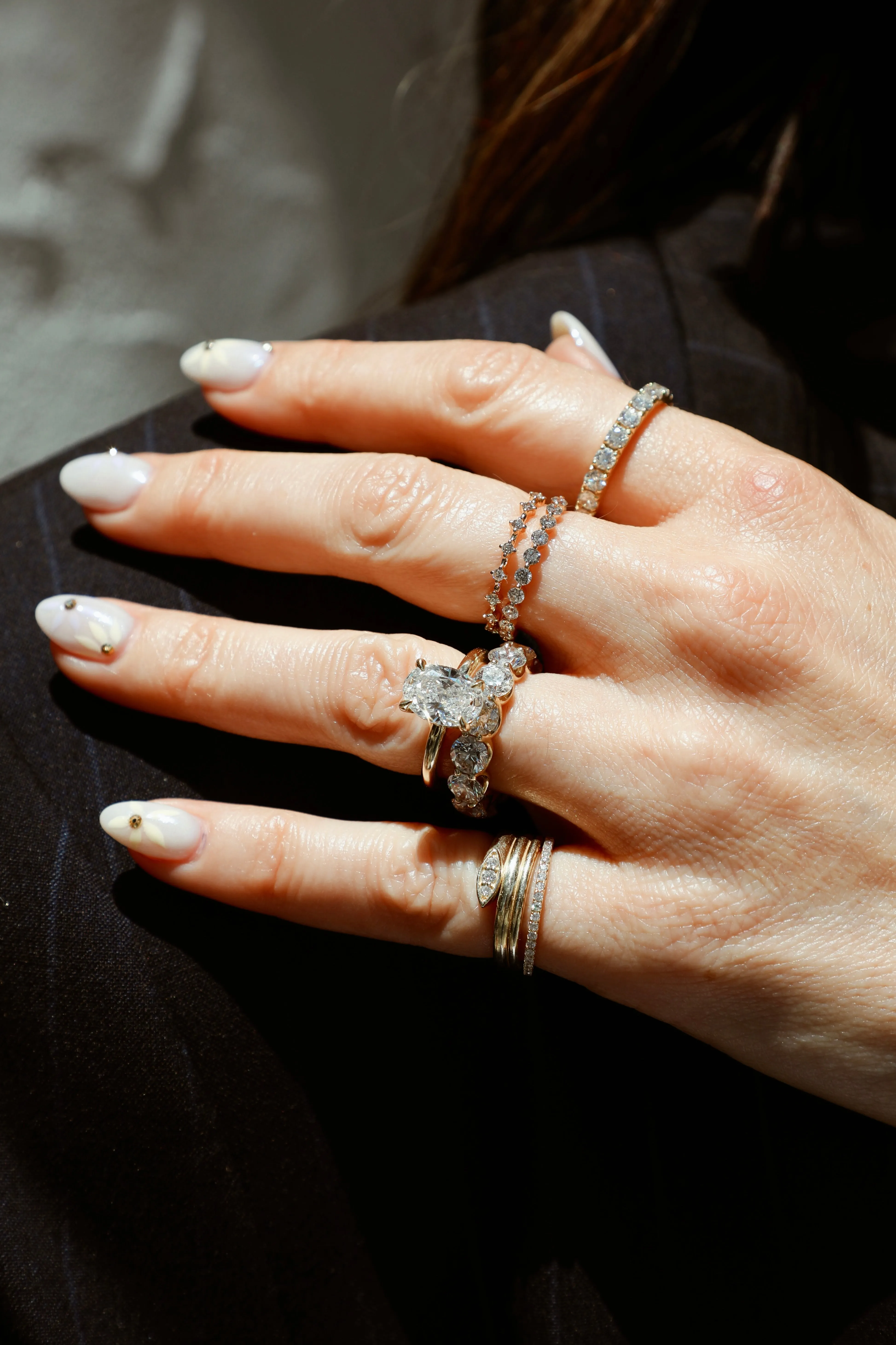 Shared Prong Diamond Ring