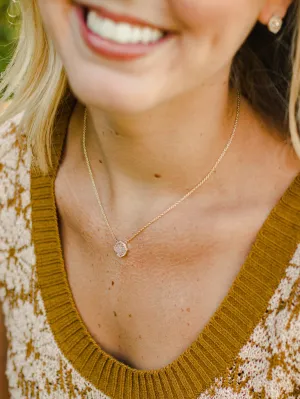 Signature Mini Necklace in Champagne Druzy
