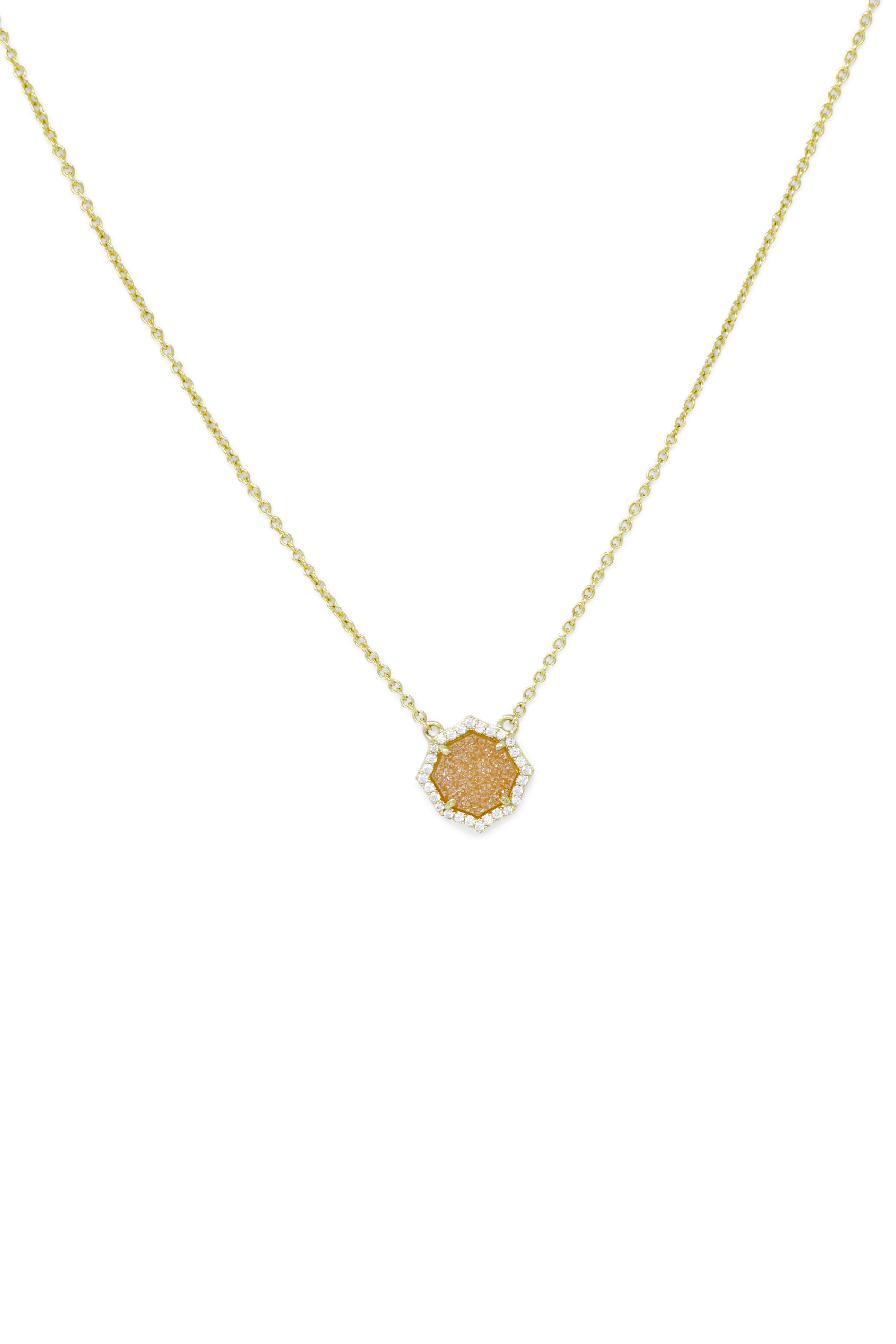 Signature Mini Necklace in Champagne Druzy