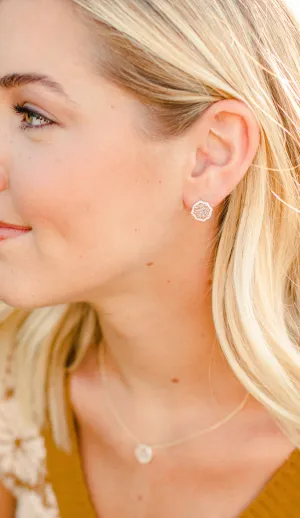 Signature Mini Stud Earrings in Champagne Druzy