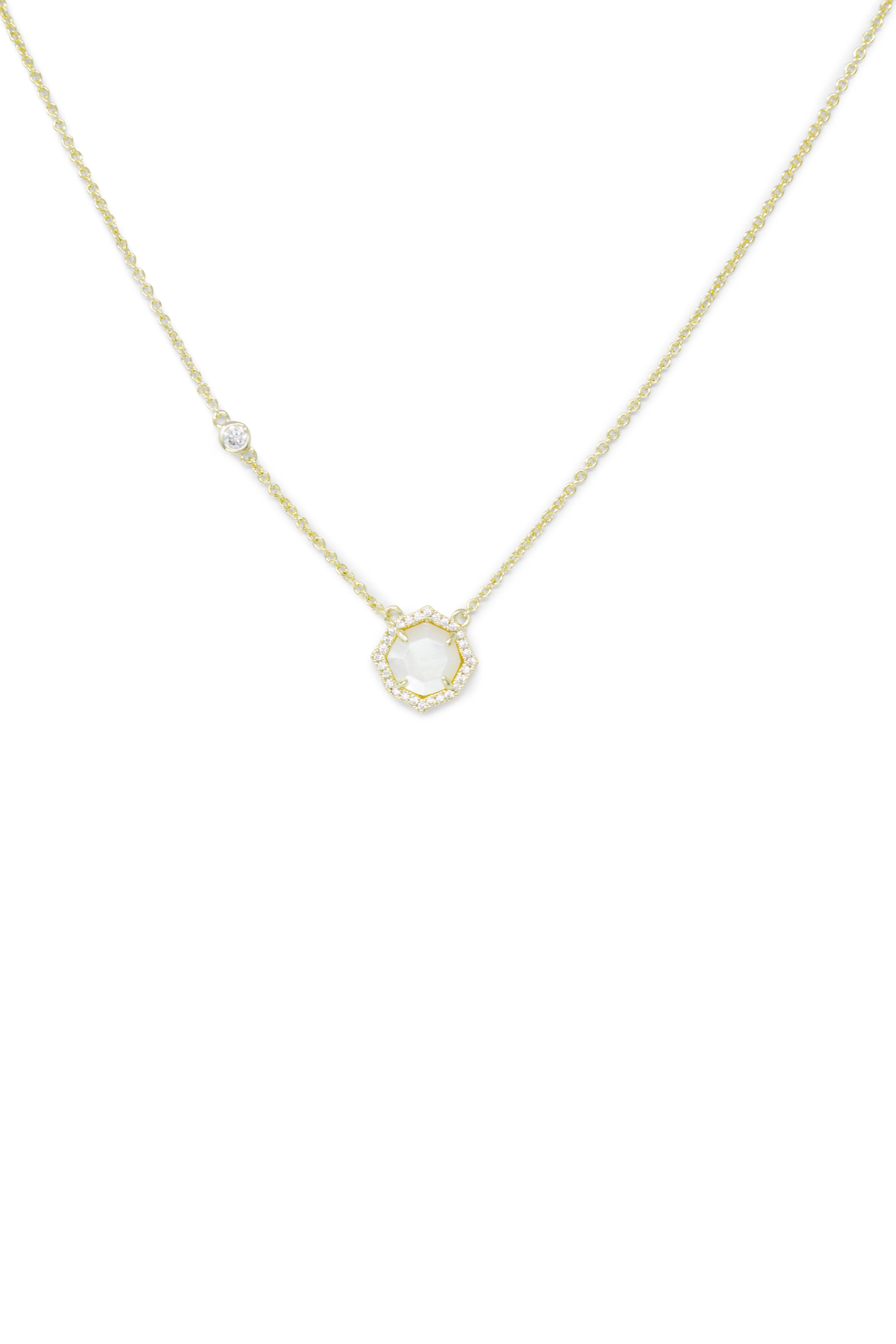 Signature Petite Mother of Pearl Necklace in Gold