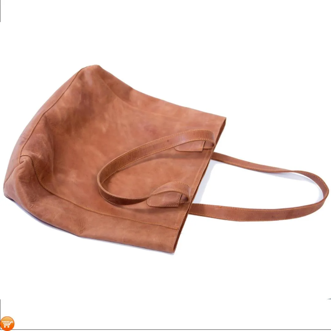 Simple Brown Leather Tote