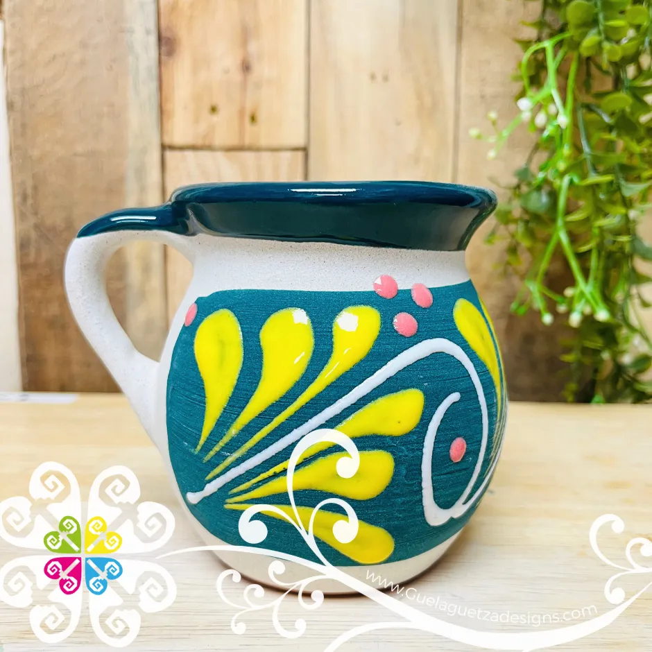 Single Decorated Clay Mugs -  Single Taza Barro
