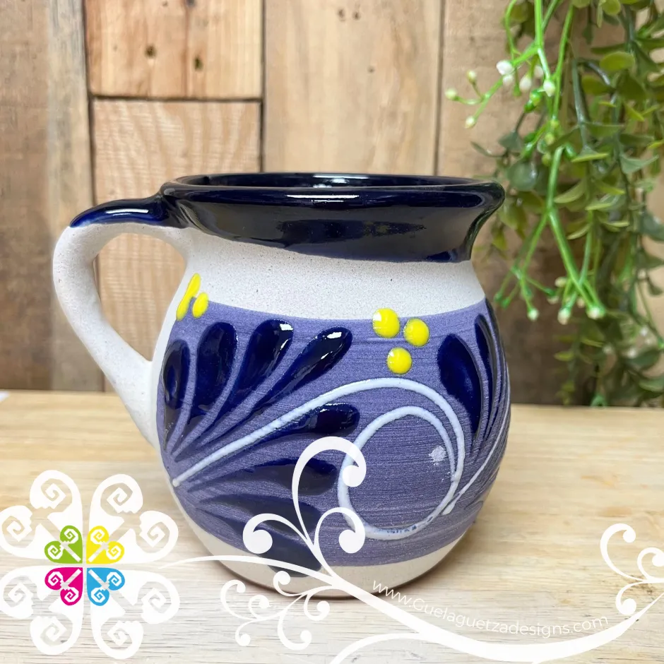 Single Decorated Clay Mugs -  Single Taza Barro