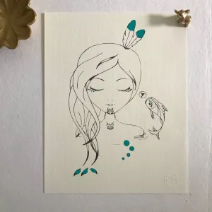 Sleeping Moana Hine, Blue (Sketch)