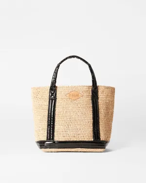 Small Raffia Tote | Black Lacquer