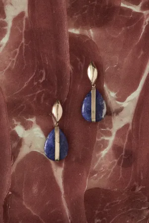 Sodalite Oval Stone Earrings