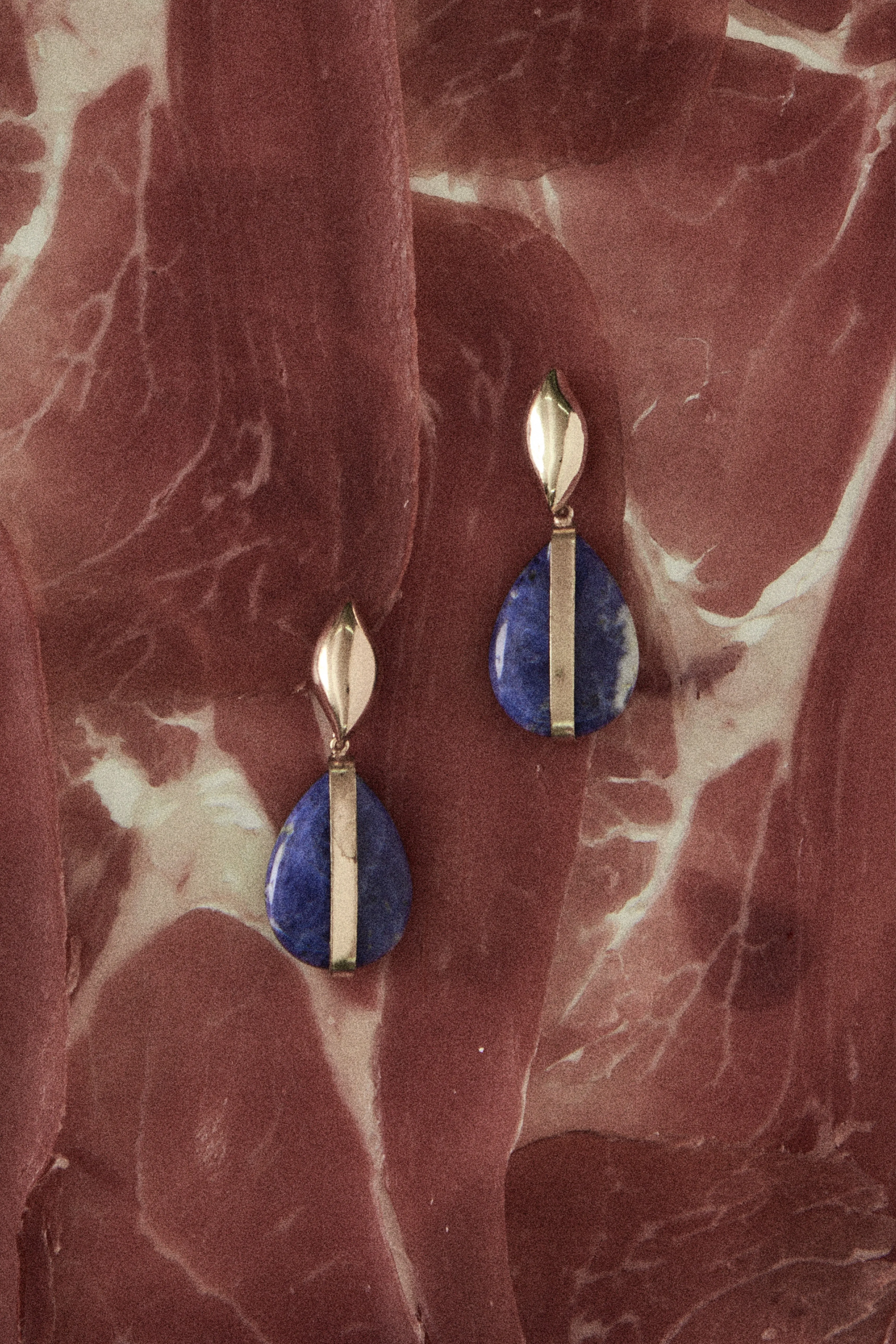 Sodalite Oval Stone Earrings