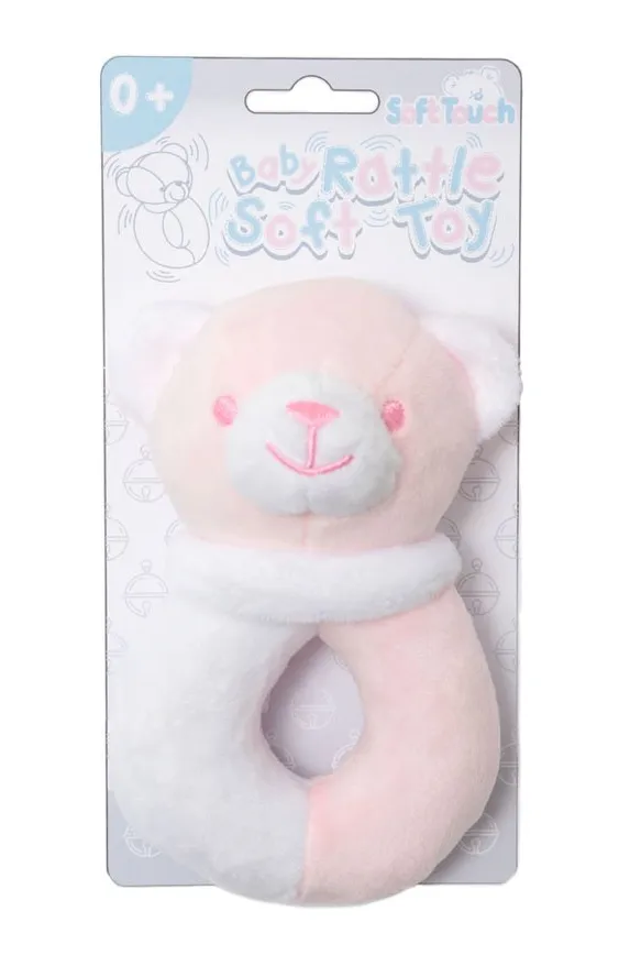 Soft Touch Baby Bear Ring Rattle 12cm