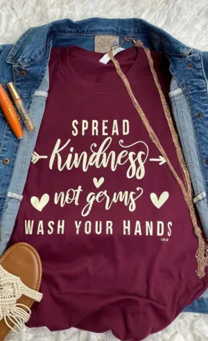 Spread Kindness Tee: Burgundy