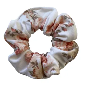 Spring Floral On Off-White Matte Scrunchie