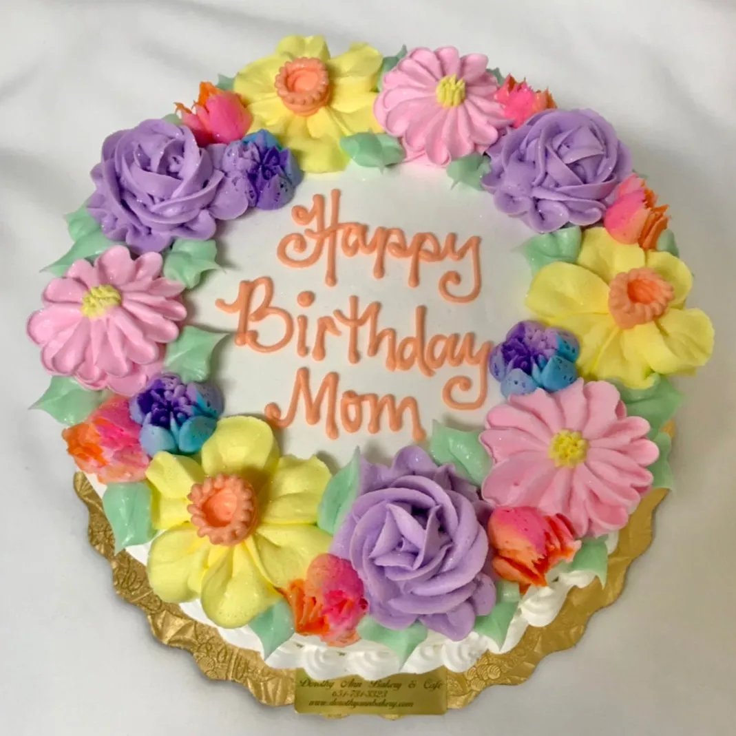 Spring Floral Wreath Cake Design 8" Round