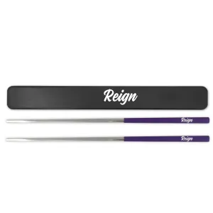 Stainless Steel Reusable Chopsticks Set (Purple / Silver)